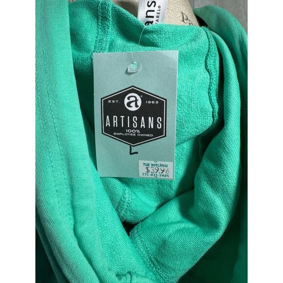Artisans Love The Lake Mint Green Hooded Tunic Dress With Pockets NWT - Picture 7 of 9